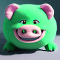 Green Pig Plush Toy, Heavy