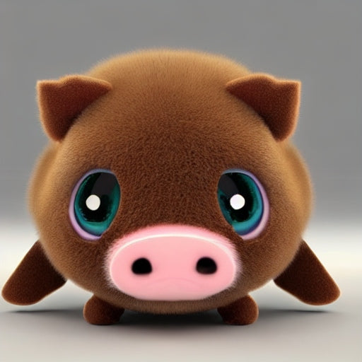 Purple Pig Plush Toy, Heavy