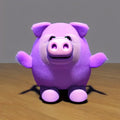 Purple Pig Plush Toy, Heavy